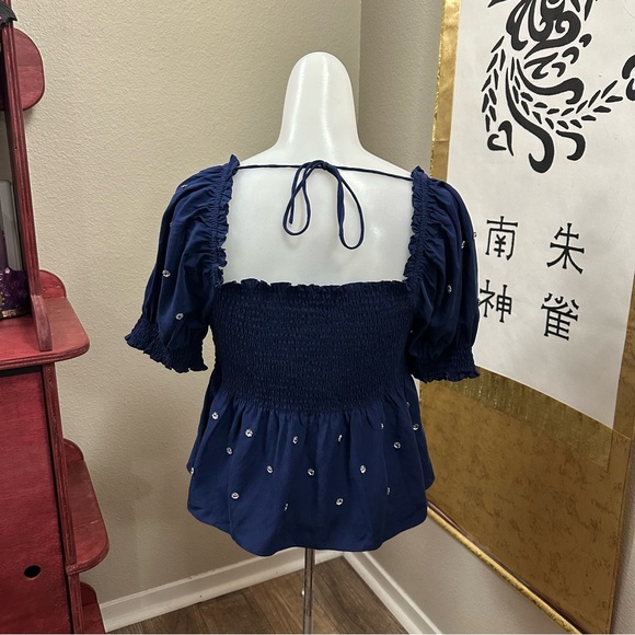 Hill House Home The Jewel Jammie Top in Navy | Sz Large | NWOT - Picture 9 of 12